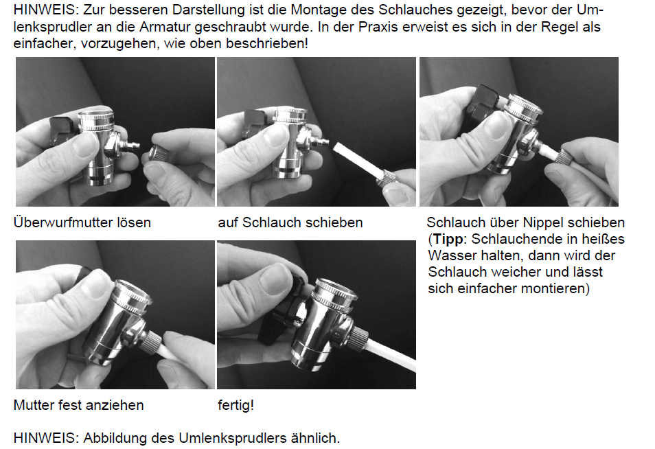 Installation Umschaltsprudler
